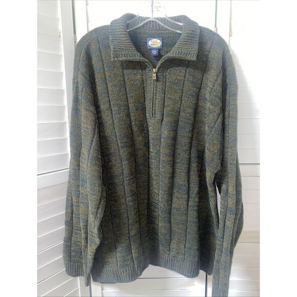 Tommy Bahama Sweater Men’s Quarter Zip Green Brown Sweater Sz X-Large - Picture 1 of 10